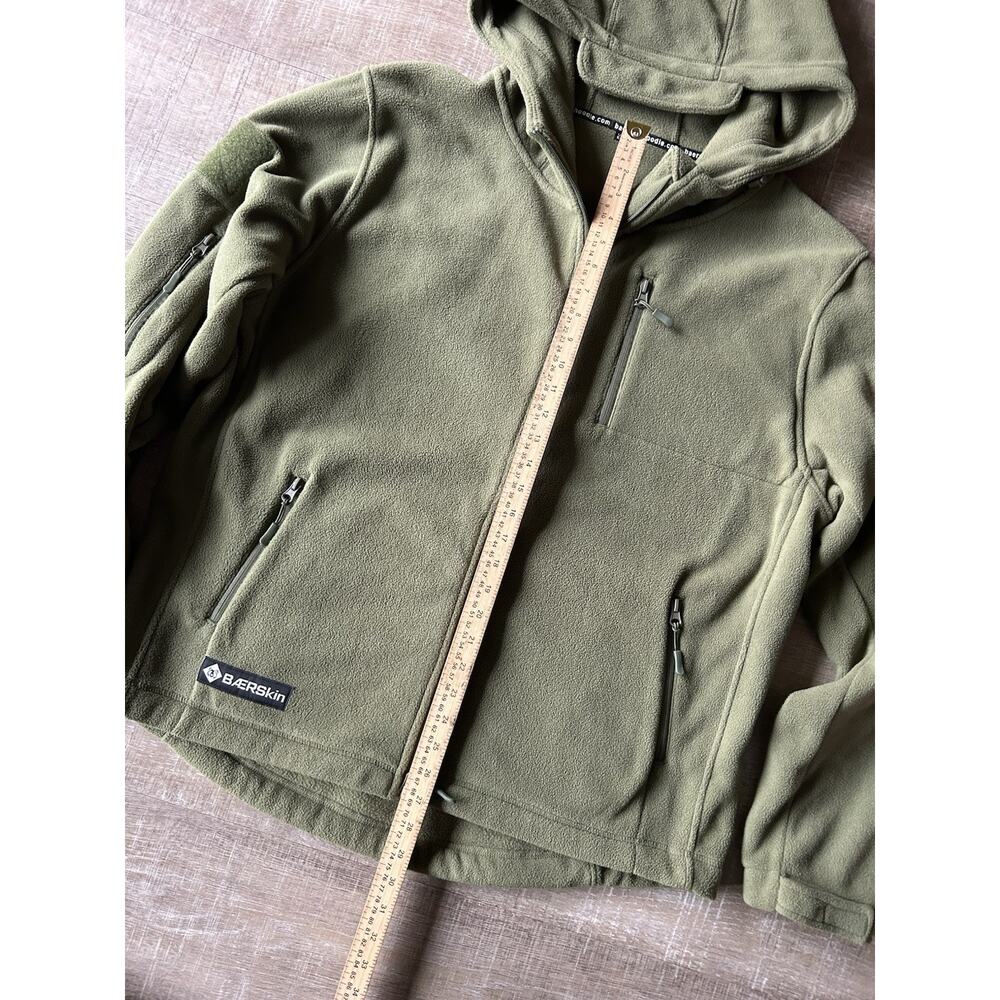 BÆRSkin Tactical Fleece Hoodie Men XL Olive Green Full Zip Utility Jacket - Picture 9 of 10
